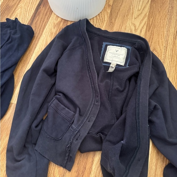 American eagle button up navy blue size xs sweater - Picture 3 of 4